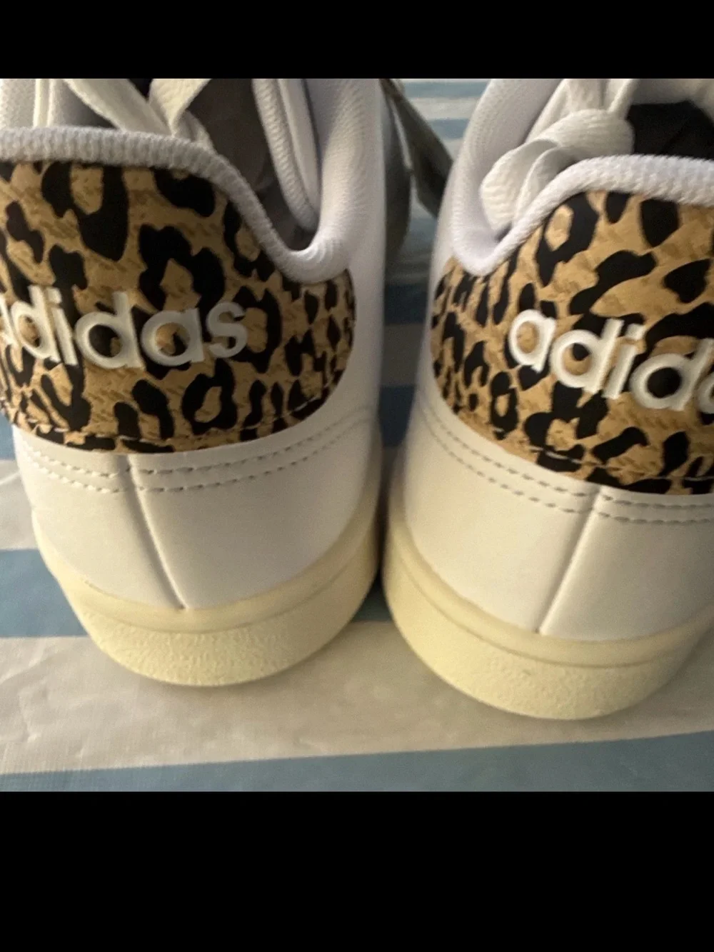 Adidas Advantage White Leopard Sneakers US Women 10 Men 9 GW4850
